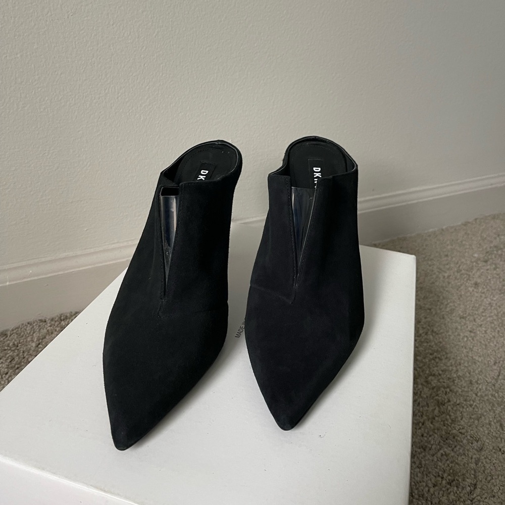 DKNY Dacey Mule Pump Black Clear Women's Office Career Bussines SIze 8 - Picture 2 of 11